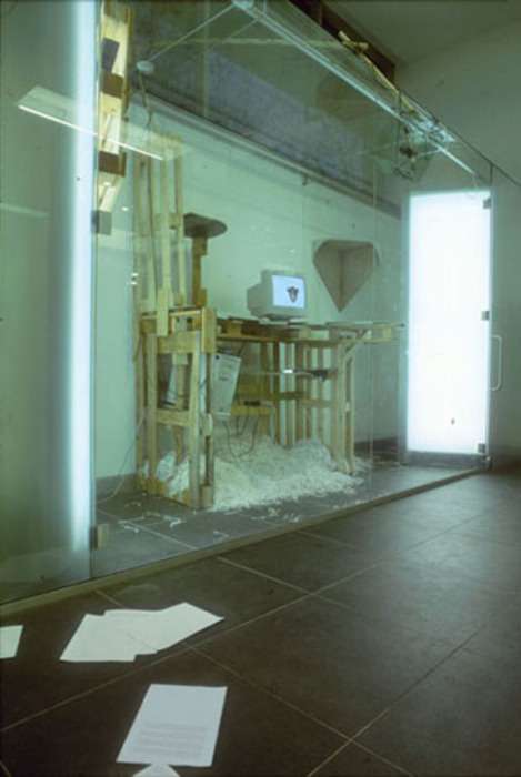 An installation with a computer screen.