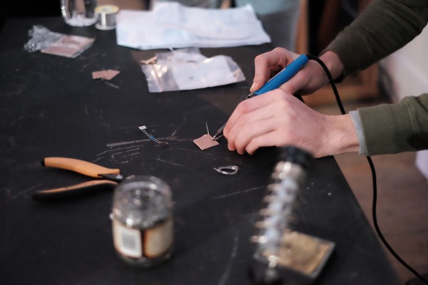 A soldering iron.