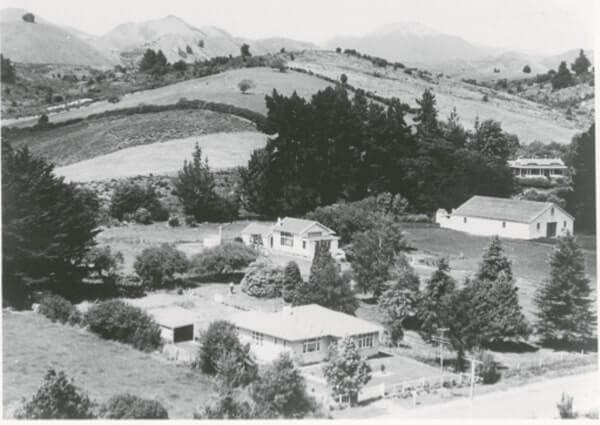 Spring Grove School buildings. Waimea South Collection, Tasman Heritage.