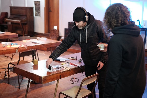 A man wearing headphones.